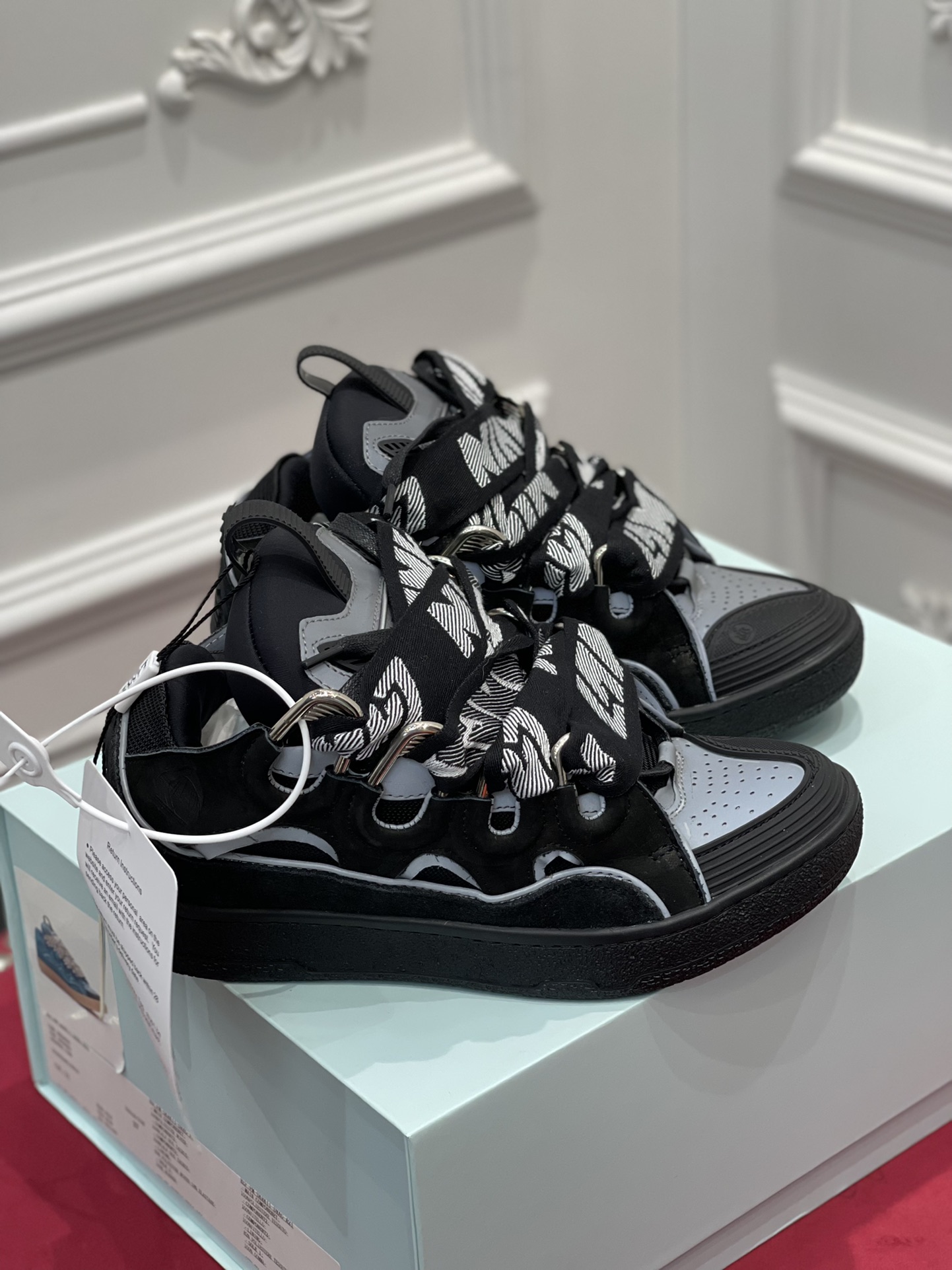 Lanvon Curb SneakerBlack Grey FM-SKRK11-REFL-P2210